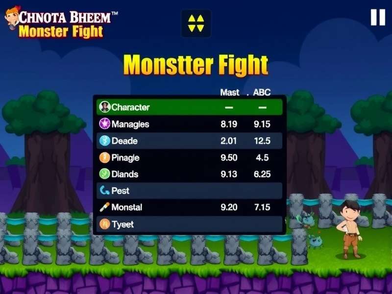 Chhota Bheem Monster Fight character selection screen